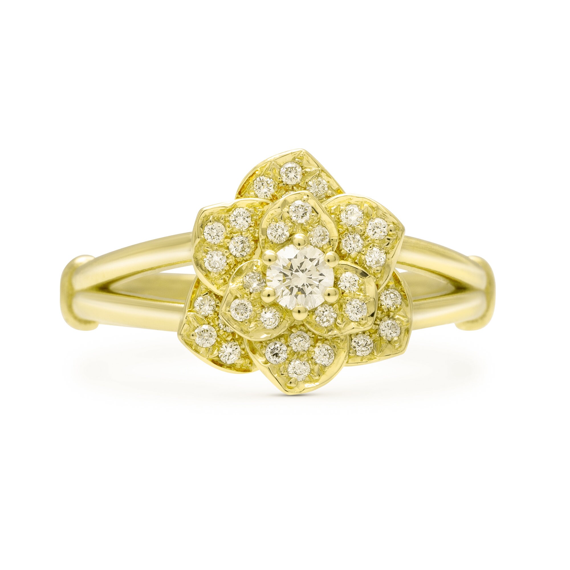 Flower Promise Ring Floral Natural Diamonds Ring 18K Gold Ring Etsy UK