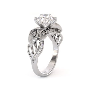 Calla Lily Lab Grown Diamond Engagement Ring – Unique Floral Design