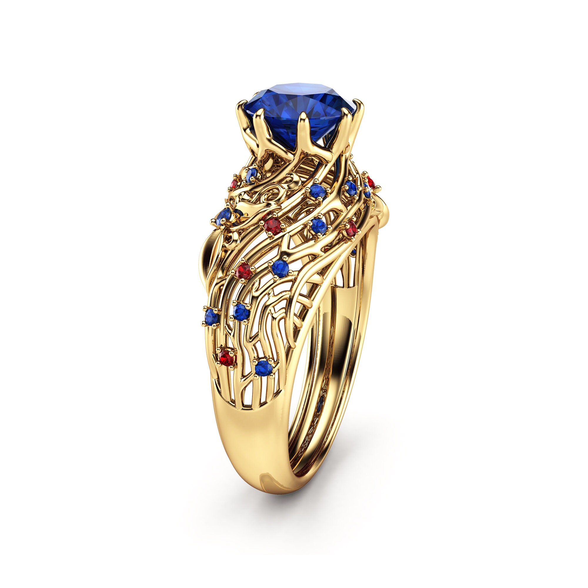 Blue sapphire and ruby ring outlet