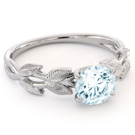 White aquamarine engagement rings sale