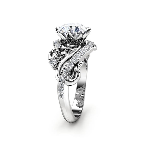 moissanite engagement ring etsy