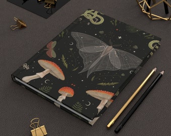 Moon Moth Mushroom Hardcover Journal Matte