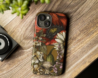 iPhone 15 Case Tough Phone Case Decorative Phone Case Poppy Flower Phone Case