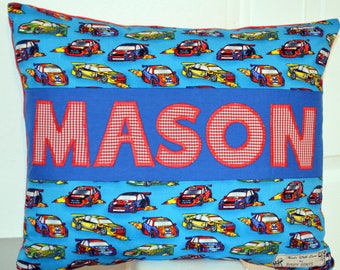 Gepersonaliseerd kussen voor jongen, Racing auto kussen, gepersonaliseerd kussen voor jongen, F1 kussen, kussen voor jongens, gepersonaliseerde auto kussen, baby