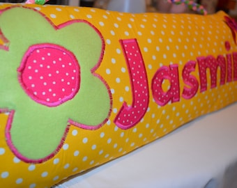 Name Pillow, Children's Personalised Pillow, Personalised Cushion, Name Cushion, Customised Kids Cushion, Yellow Cushion for Girl