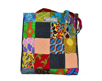 African Patchwork Tote Bag, Handmade Tote Bag, Women's Shopper Bag, African Patchwork, Fashion Tote Bag