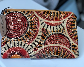 African Print Clutch Bag,  Leather Clutch Bag, African Textile Clutch Bag, Purse, Bag