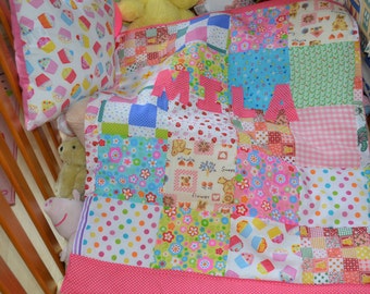 Baby Girl Patchwork Blanket, Girls Baby Blanket, Handmade Baby Blanket, Baby Patchwork Blanket, Handmade Baby Blanket, Toddler Blanket