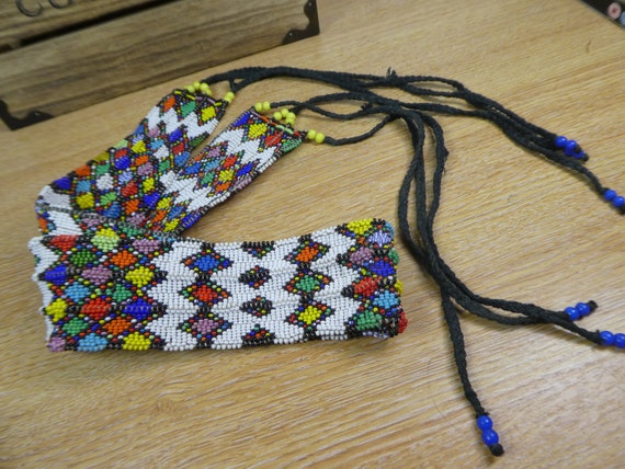 Gorgeous Vintage Woven Beaded Micro Bead Belt, Hippy  display picture 1