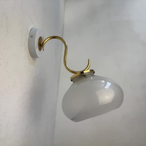 Antique French Vintage Glass Sconce Lamp