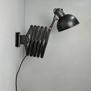 Old industrial ACCORDION WALL LAMP Bauhaus Old German Lamp