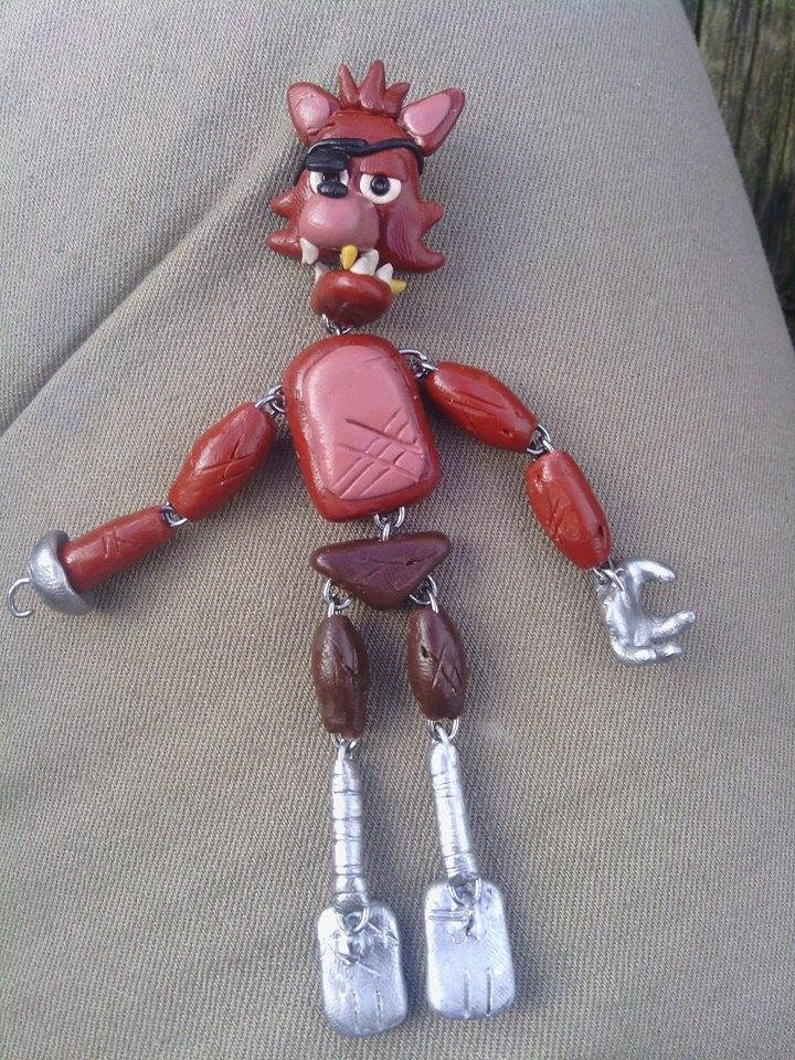 Five Nights At Freddys FNAF Keychain Figure 1.5 Withered Foxy Red Brown  Fox