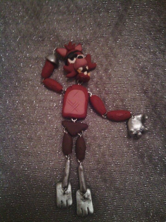 Five Nights At Freddys FNAF Keychain Figure 1.5 Withered Foxy Red Brown  Fox