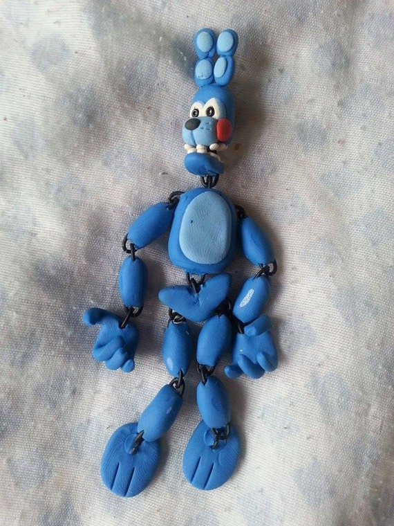 Five Nights at Freddy's Toy Bonnie Plastic 2 Keychain Clip, guitar, blue,  FNAF