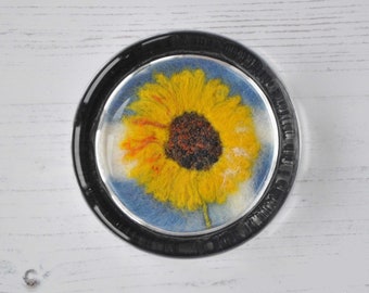 Sunflower paperweight, thank you, birthday present, small gift, home decor, desk, ornament