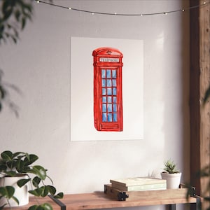 Colorful Vintage Telephone Booth Wall Art, Fine Art Posters for Home Decor, Retro Wall Prints, London Themed Art, Unique Gift Ideas