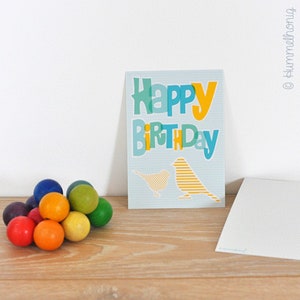 Postkarte Happy Birthday, Geburtstag, Grußkarte, Glückwunsch, Glückwunschkarte, Geburtstagskarte