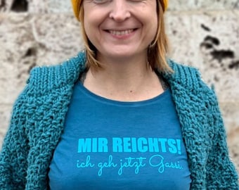 Bügelbild "Mir reichts - Gassi", Flockfolie oder Flexfolie in Wunschfarbe, zum Aufbügeln auf Textilien mit hohem Baumwollgehalt