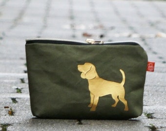 Bügelbild Beagle Hund, Flockfolie oder Flexfolie in Wunschfarbe, zum Aufbügeln auf Textilien mit hohem Baumwollgehalt