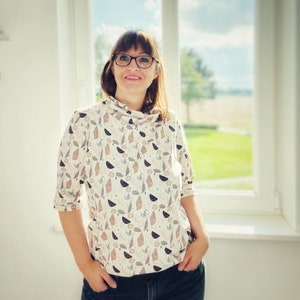 Schnittmuster (Papierschnitt)  Longsleeve (Gr. 34 - 50)  Damen, Shirt, Nähanleitung und Schnittmuster