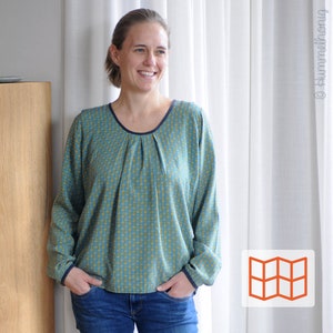 Schnittmuster (Papierschnitt) Damen Bluse (One-Size)  Damen, Nähanleitung und Schnittmuster