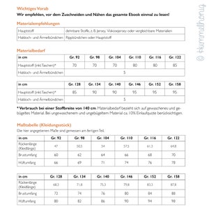 Schnittmuster Ebook Jersey Kleid Gr. 92-158 Kinder, Nähanleitung und Schnittmuster in DinA4 und DinA0, PDF Bild 3