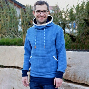 Schnittmuster Ebook Herren Hoodie Gr. 46 60, S bis XXL Herren , Nähanleitung und Schnittmuster in DinA4 und DinA0 Bild 5