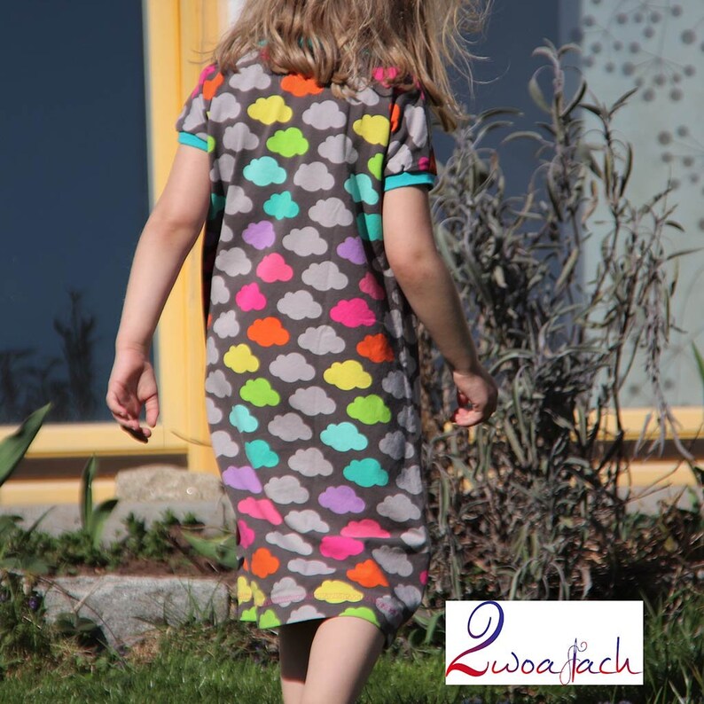 Schnittmuster Ebook Jersey Kleid Gr. 92-158 Kinder, Nähanleitung und Schnittmuster in DinA4 und DinA0, PDF image 5