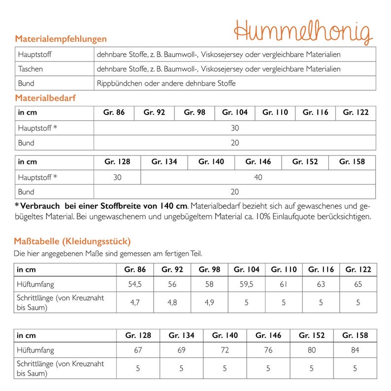 Schnittmuster Ebook Kurze Hose Gr. 86 158 Kinder, Nähanleitung und Schnittmuster in DinA4 und DinA2, PDF Bild 7