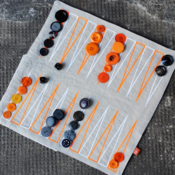 Bügelbild Spiel Backgammon, zweifarbig, Flockfolie oder Flexfolie in Wunschfarbe, zum Aufbügeln auf Textilien mit hohem Baumwollgehalt