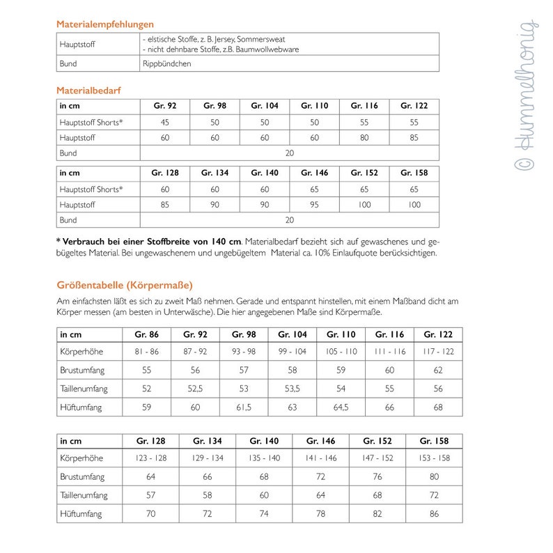 Schnittmuster Ebook Kurze Hose Gr. 86 158 Bild 10