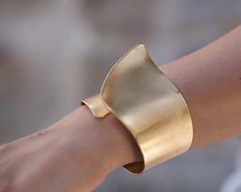 Goldplate HandMade Bronze Cuff Bracelet. Ancient Greek,  Handcrafted  Bangle Women Gift