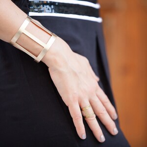 Handmade cuff bangle  designed by a minimal Geometric form, Gift for Her, Summer Greek Jewelry, Fashion Jewelry