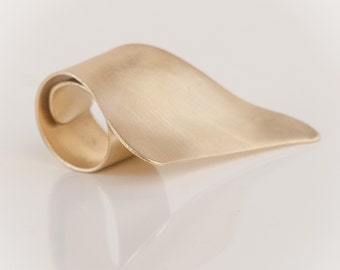 Greek  Handcrafted Wide  sculpture form Ring, 24k Goldplated,Artisan Jewelry Best Gift for Her,