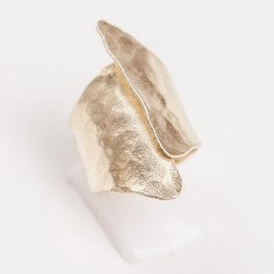 Greek Handmade Handcrafted Hammered Ring, 24k Goldplated,Artisan Jewelry&lt; Gift for Her