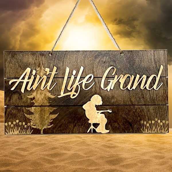 Ain’t Life Grand Panic/Houser Tribute Door/Wall Hanging Home decor. Sock Monkey Dyes & Gifts