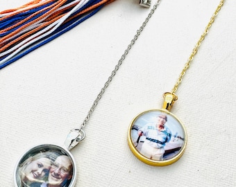 Graduation Tassel Hanging Photo Charm Personalized Tassel Charm with Wings Unique Graduation Gifts Memorial Tassel for Cap and Gown