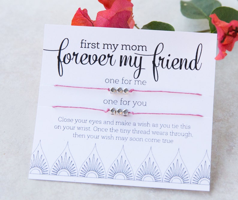 Mother Mom and Daughter Gift Mom Friend Bracelet set First My Mom Forever My Friend Sweet Gift for Mom Gift For Mom String Bracelet
