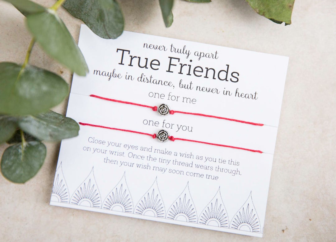 True Friends Matching Wish Bracelet Set Long Distance Gift - Etsy