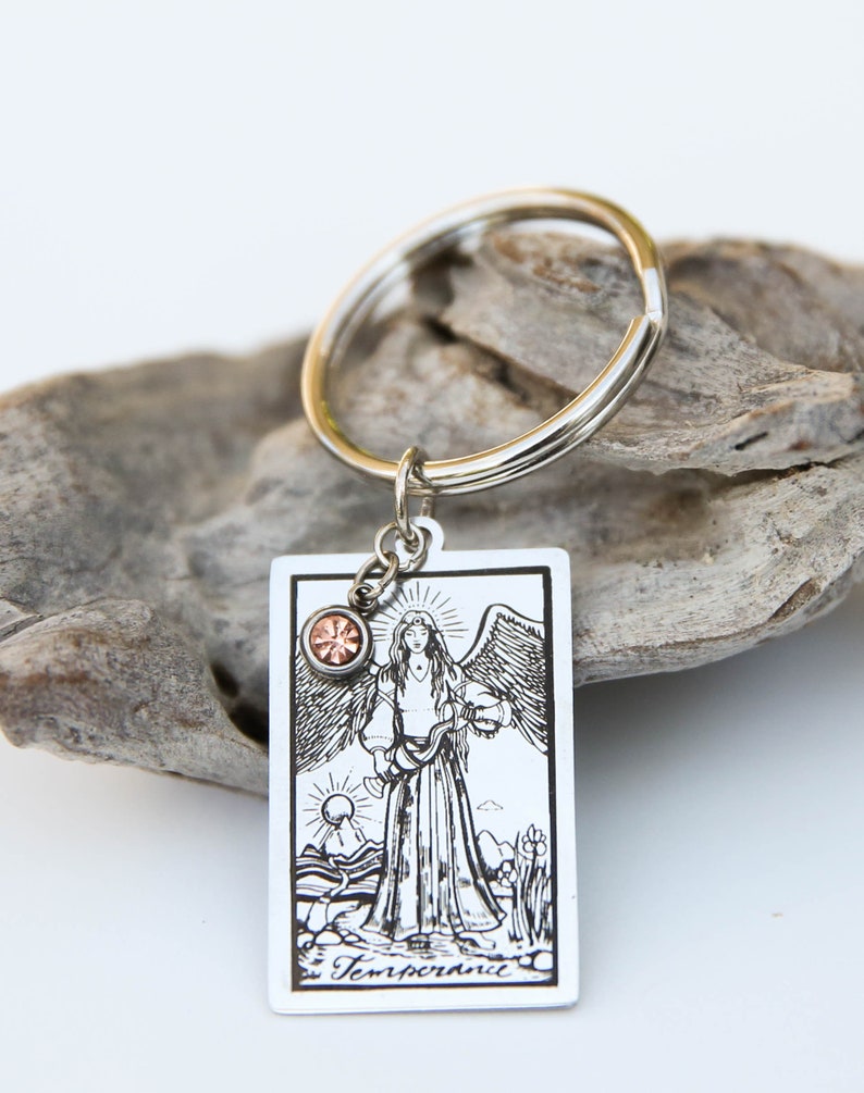 Tarot Keychain, Birthstone Gift, Major Arcana, Keychain gift, Tarot card Gift, Witchie Gift, Mystical Gift, Birthstone Keychain image 10