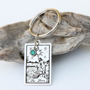 Tarot Keychain, Birthstone Gift, Major Arcana, Keychain gift, Tarot card Gift, Witchie Gift, Mystical Gift, Birthstone Keychain image 6