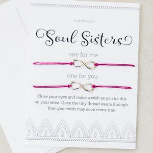 Soul Sisters vriendschapsarmband wenskaart beste vriend kaart voor besties vriendschapsarmband cadeaukaart grappige vriend kaart twee armbanden