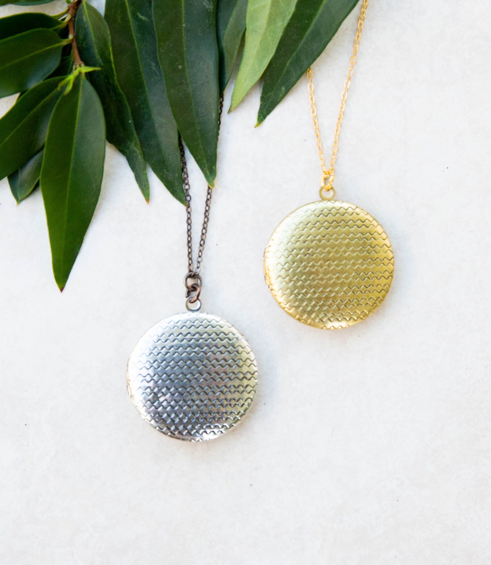 Modern Large Locket Necklace Photo Pendant Antique Silver or Antique ...