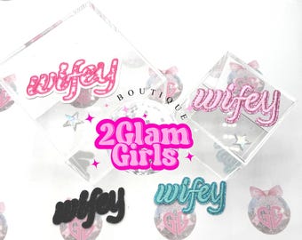 Wifey patches , iron on patches , glitter patches
