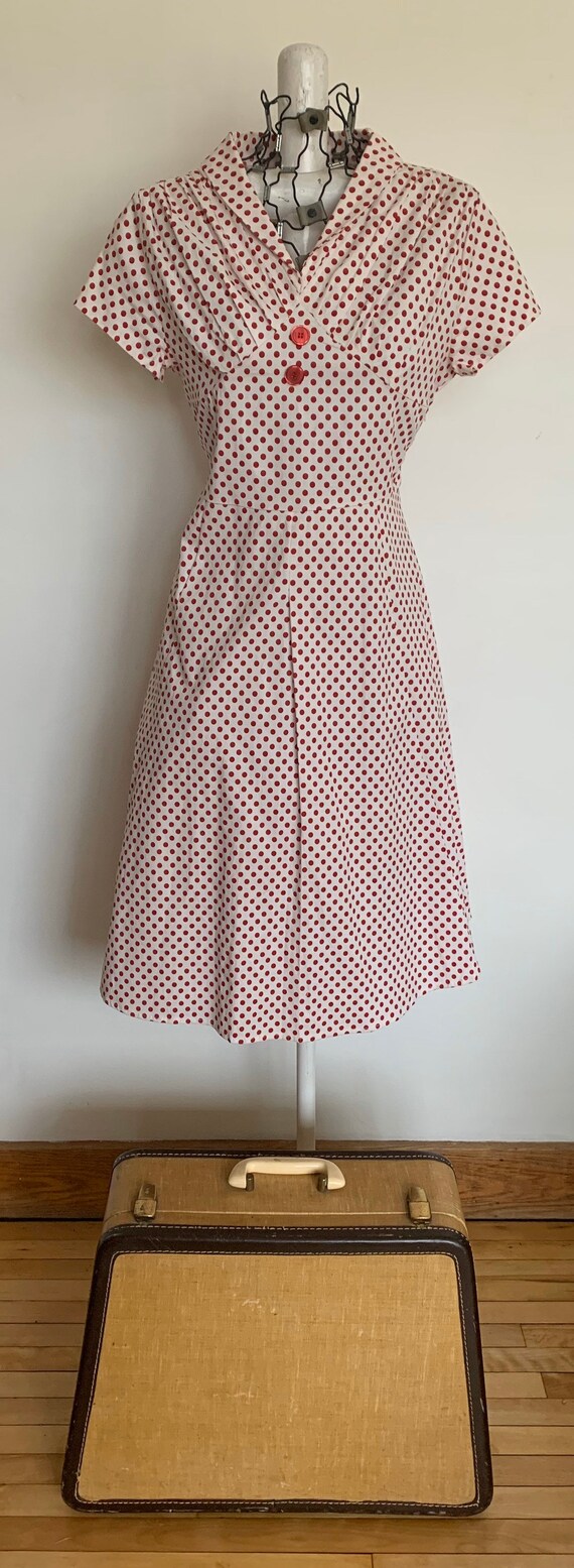 Minnie mouse inspired boutique handmade Dress knee length size Red polka dot Classic dress