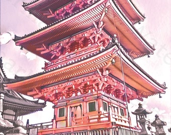 Printable Instant Download Pagoda