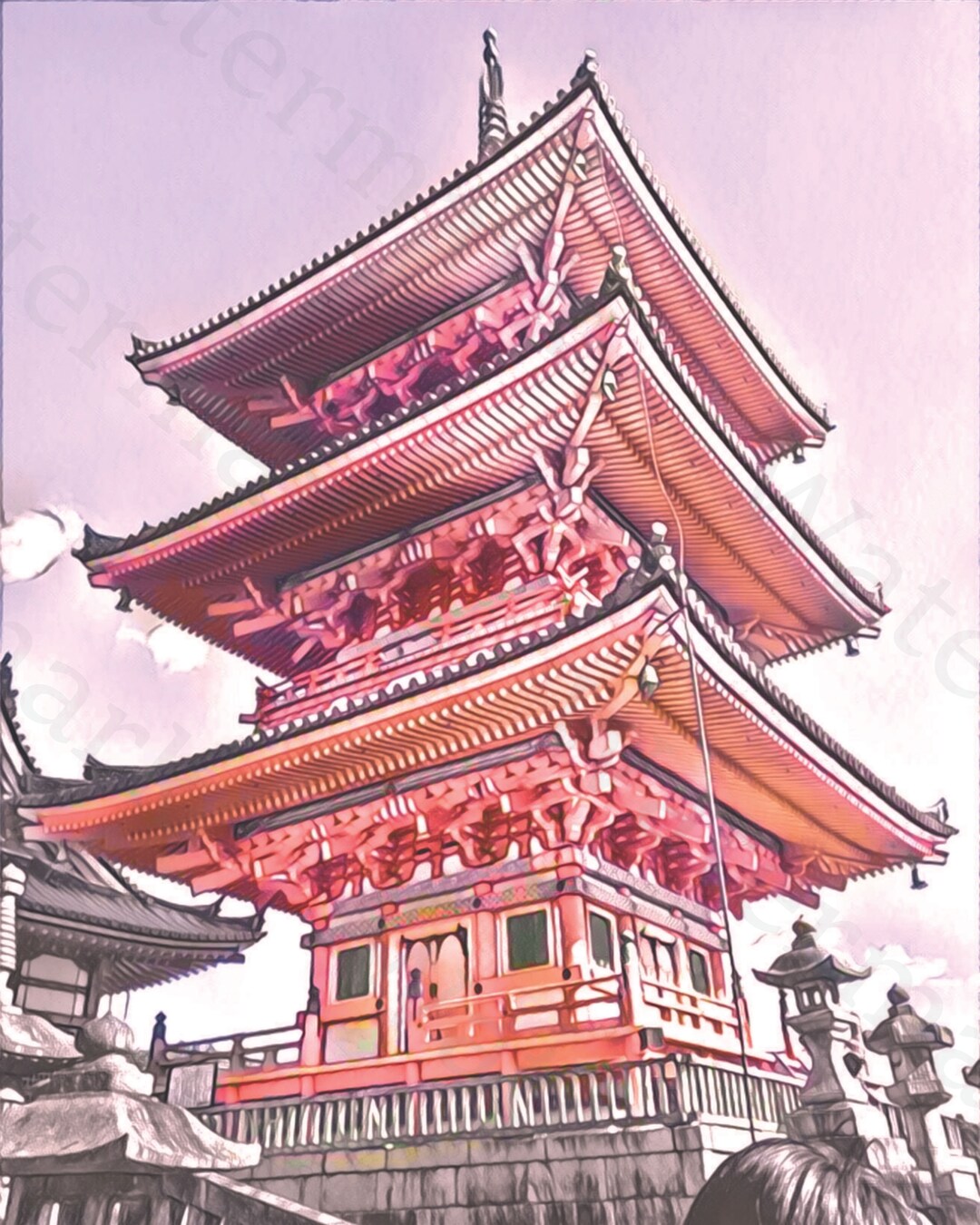 Printable Instant Download Pagoda - Etsy
