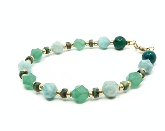 Amazonite & aventurine stenen armband