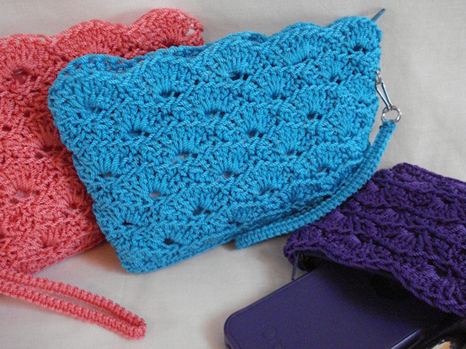 Clutch Crochet PATTERN Rippled Shells Makeup Bag Etsy