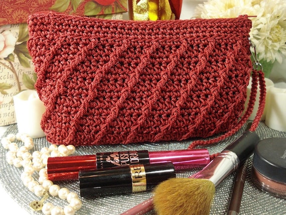 crochet makeup bag
